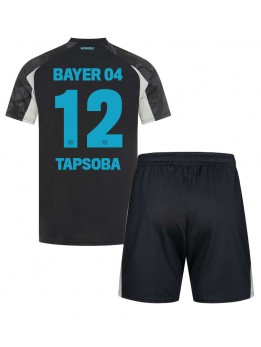 Bayer Leverkusen Edmond Tapsoba #12 Ausweichtrikot für Kinder 2024-25 Kurzarm (+ Kurze Hosen)